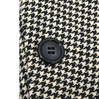 Yves Saint Laurent Double Breasted Houndstooth Jacket Black #M