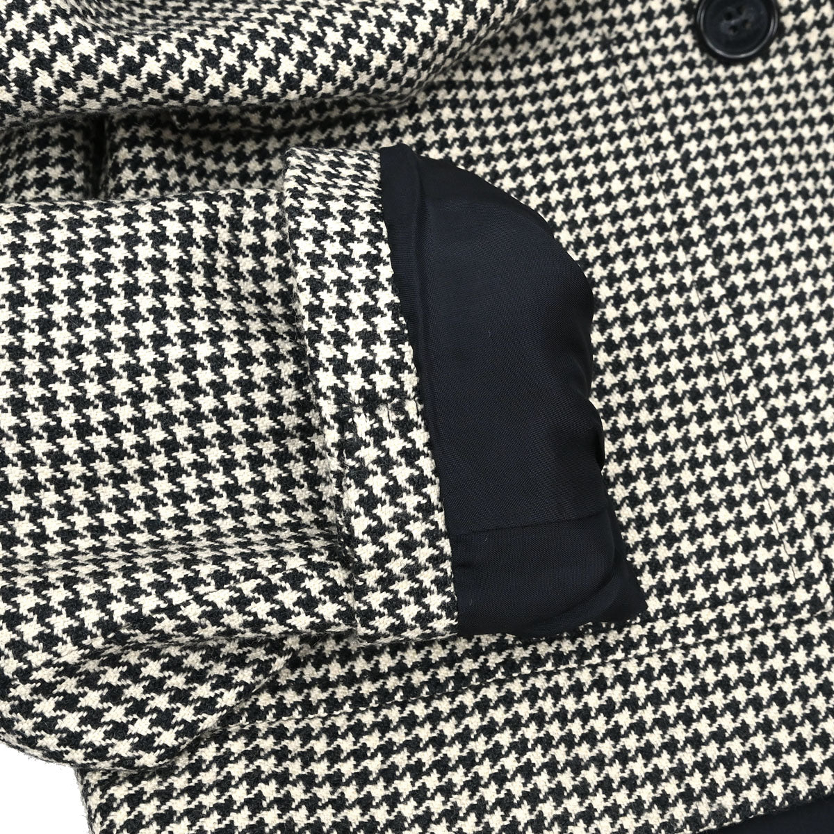 Yves Saint Laurent Double Breasted Houndstooth Jacket Black #M