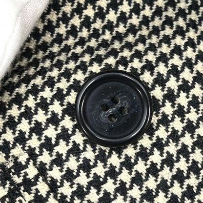 Yves Saint Laurent Double Breasted Houndstooth Jacket Black #M