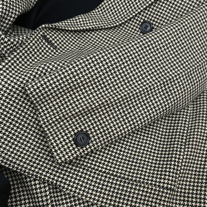 Yves Saint Laurent Double Breasted Houndstooth Jacket Black #M