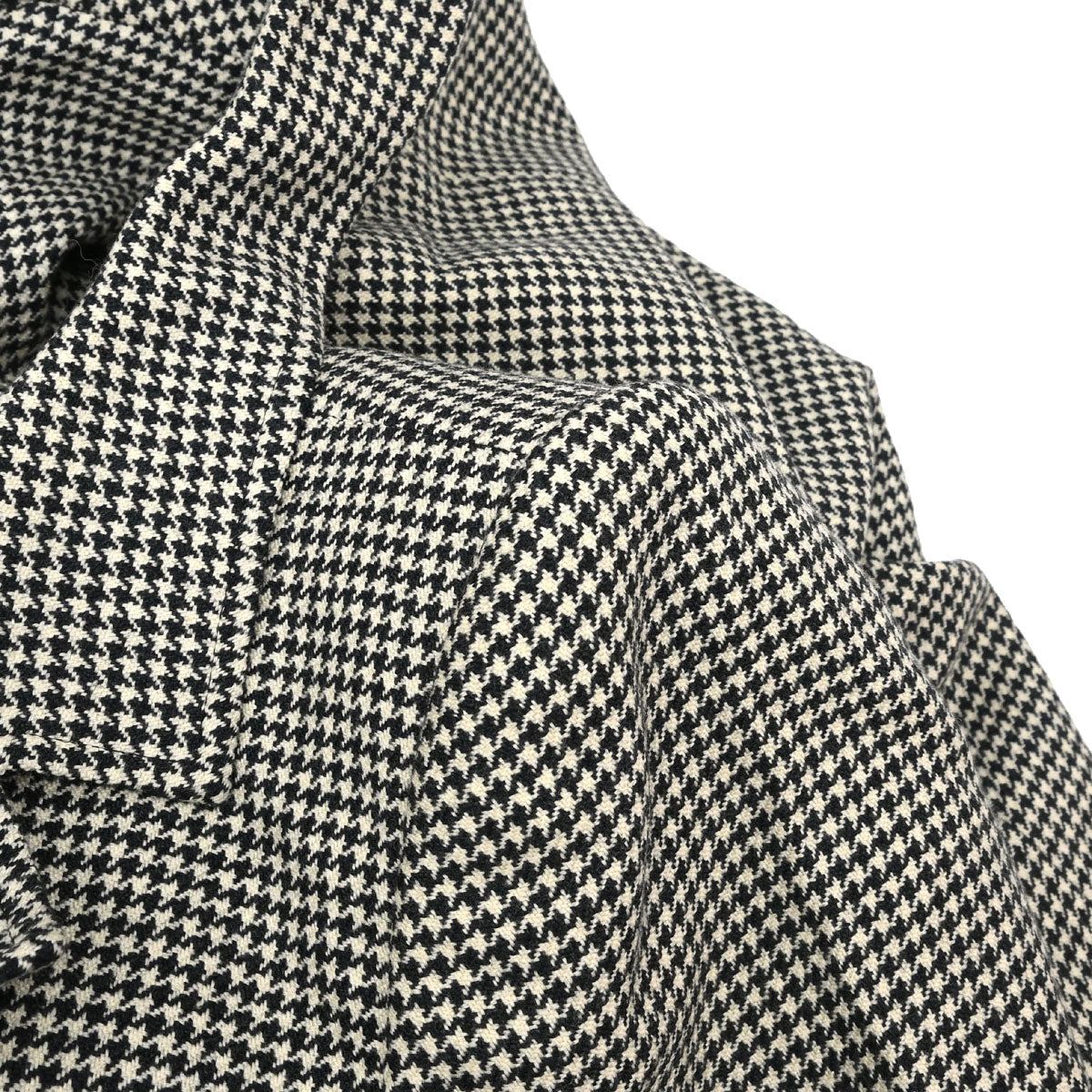 Yves Saint Laurent Double Breasted Houndstooth Jacket Black #M