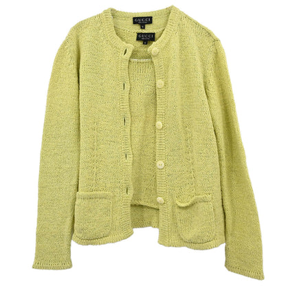 Gucci 1996 Set Cardigan Top Yellow #S