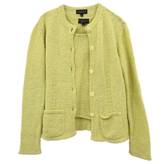 Gucci 1996 Set Cardigan Top Yellow #S