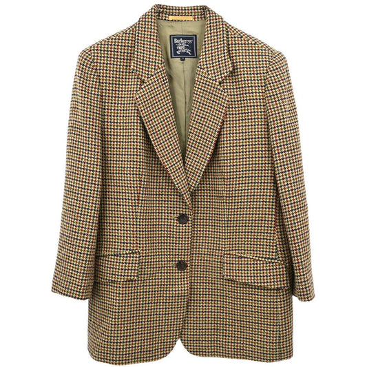 Burberrys Single Breasted Houndstooth Tweed Jacket Brown #40–42