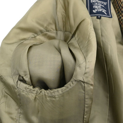 Burberrys Single Breasted Houndstooth Tweed Jacket Brown #40–42