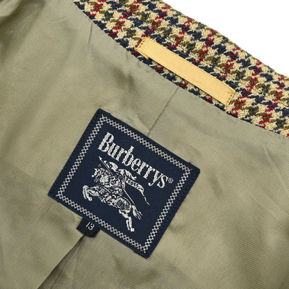 Burberrys Single Breasted Houndstooth Tweed Jacket Brown #40–42