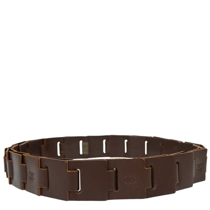 Chanel Brown Leather Belt 99A Small Good