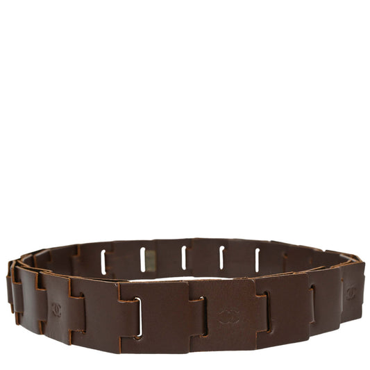 Chanel Brown Leather Belt 99A Small Good