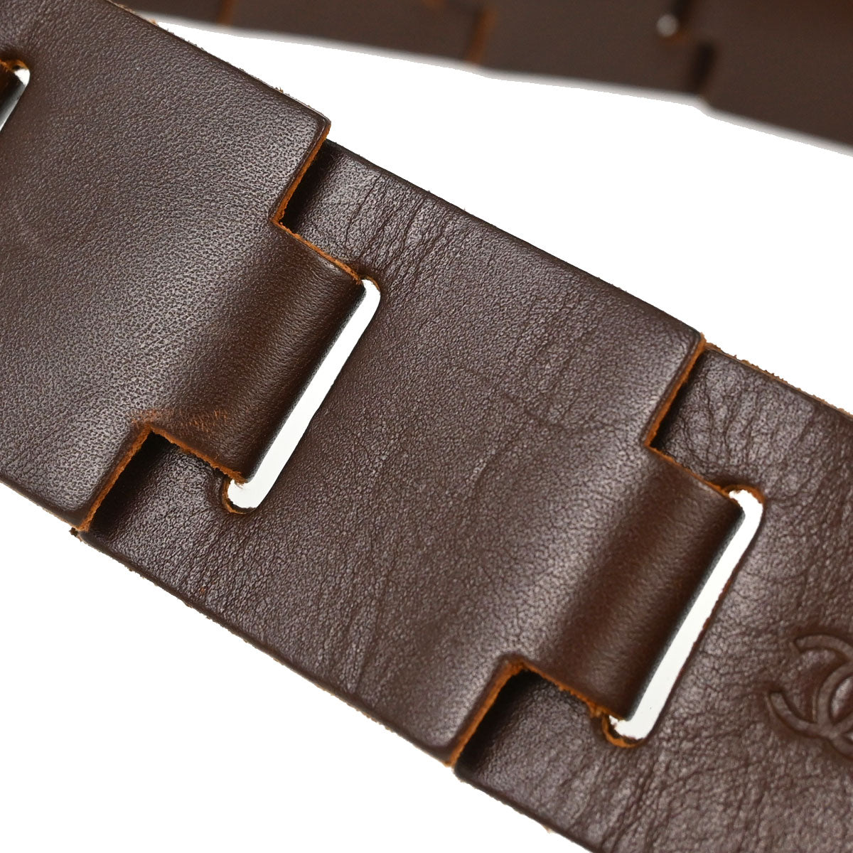 Chanel Brown Leather Belt 99A Small Good