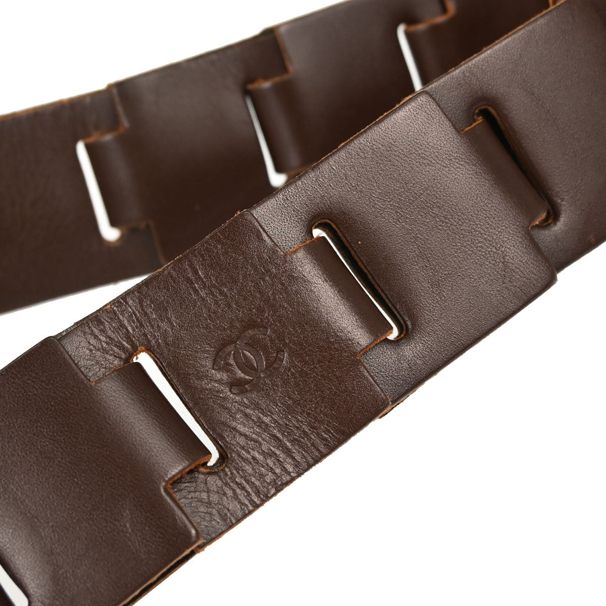 Chanel Brown Leather Belt 99A Small Good