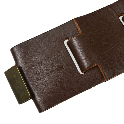 Chanel Brown Leather Belt 99A Small Good