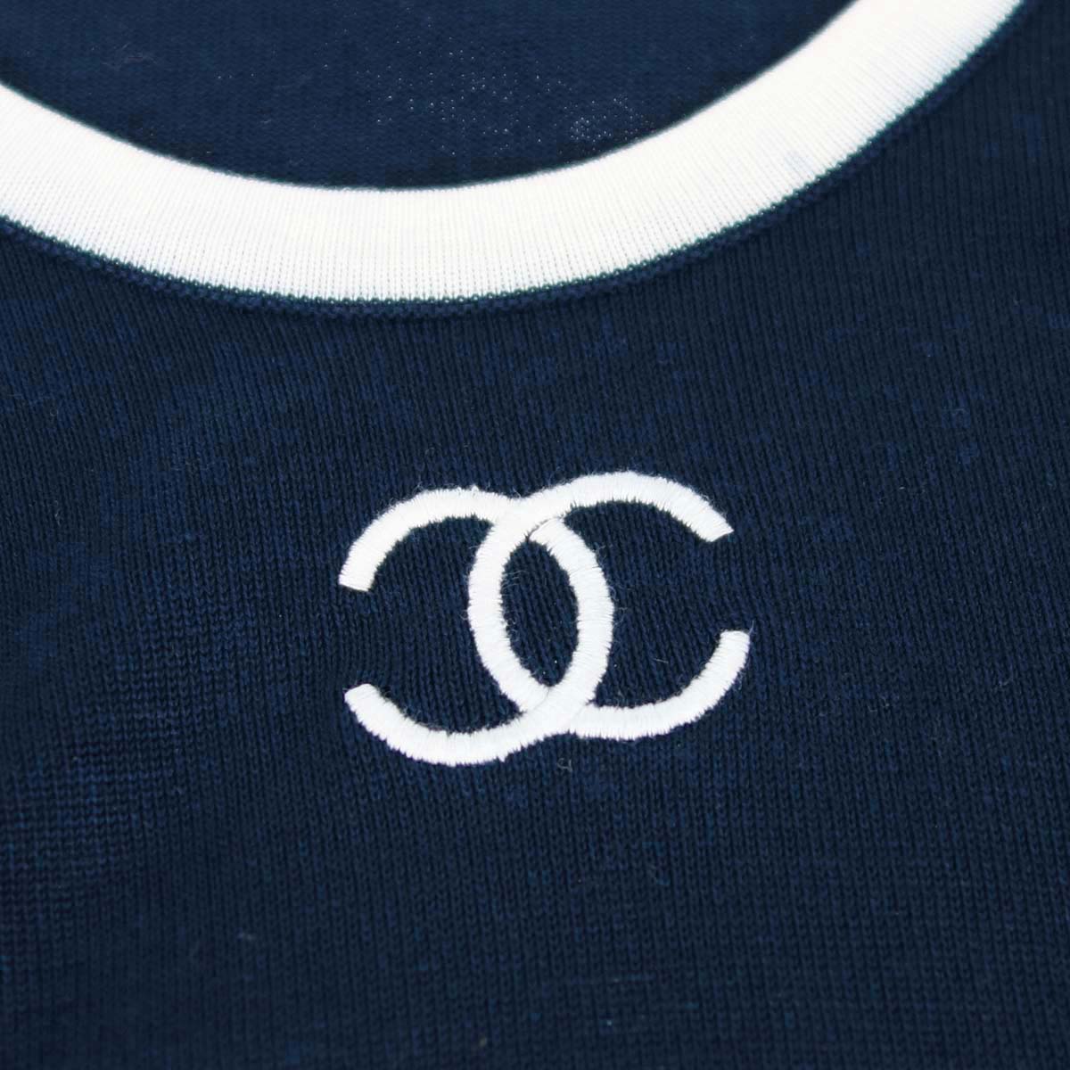 Chanel 1996 Short Sleeve Top Navy #42