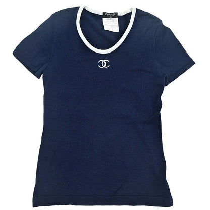 Chanel 1996 Short Sleeve Top Navy #42