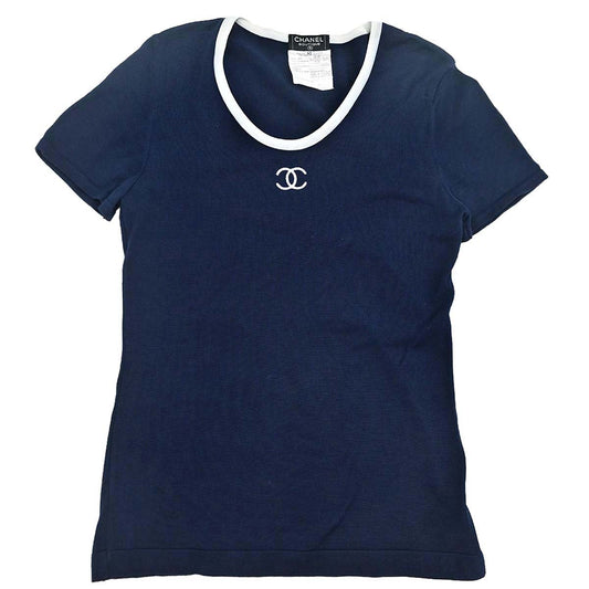 Chanel 1996 Short Sleeve Top Navy #42