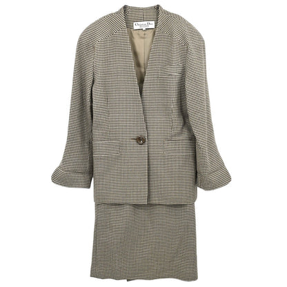 Christian Dior Setup Suit Jacket Skirt Brown #38–40