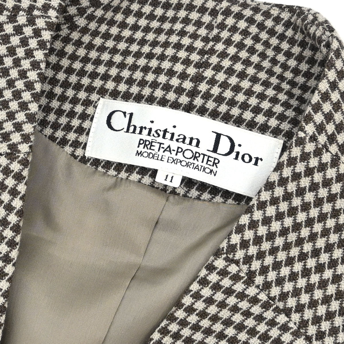 Christian Dior Setup Suit Jacket Skirt Brown #38–40