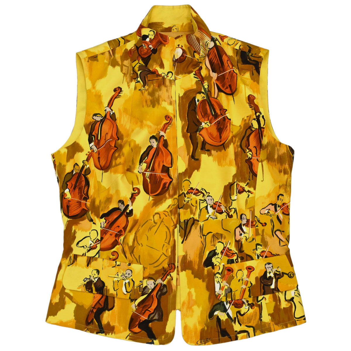 Hermes Sleeveless Jacket Vest Concerto Yellow #42