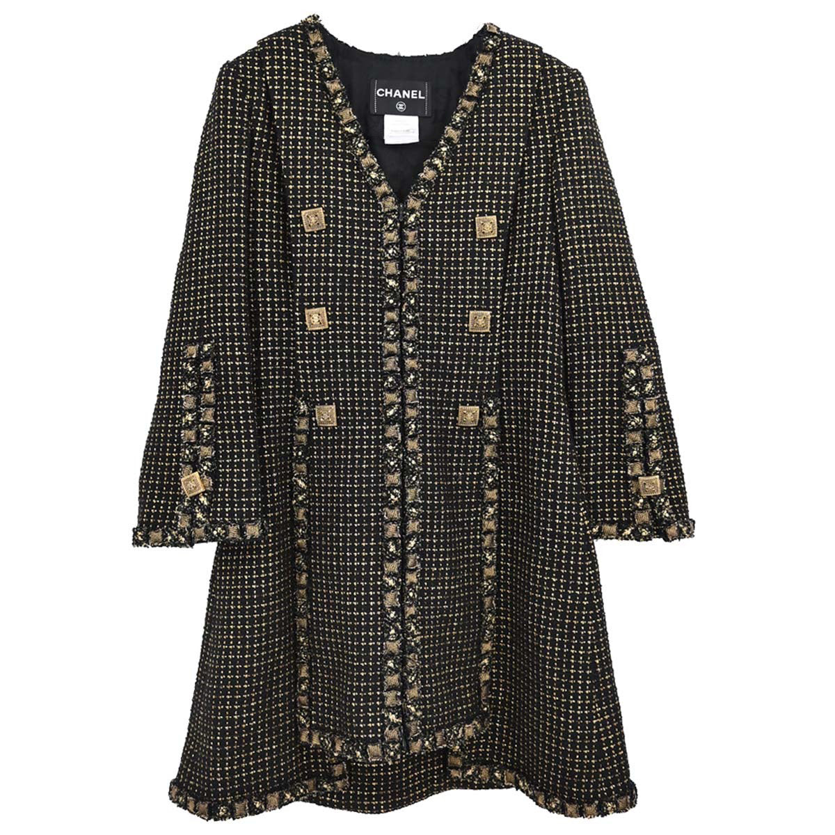 Chanel 2011 Tweed Coat Black Gold #38