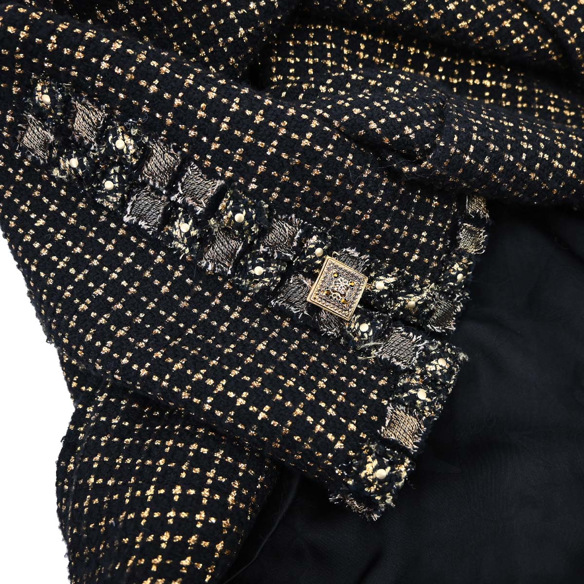 Chanel 2011 Tweed Coat Black Gold #38