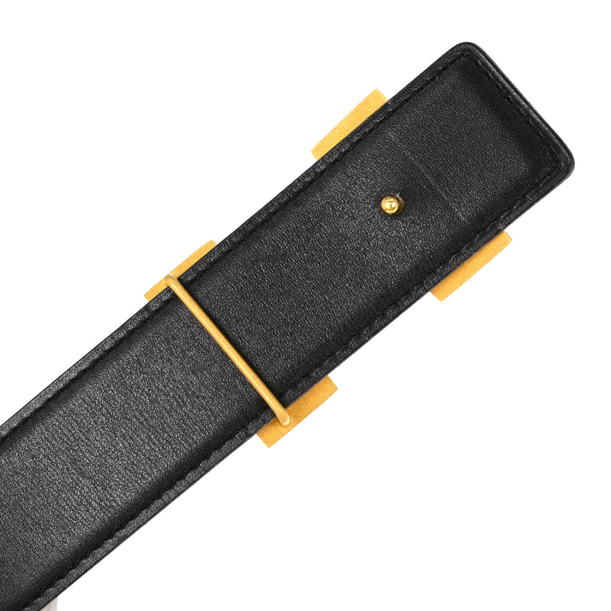 Hermes Gold Black Courchevel Constance Reversible Belt #70 Small Good