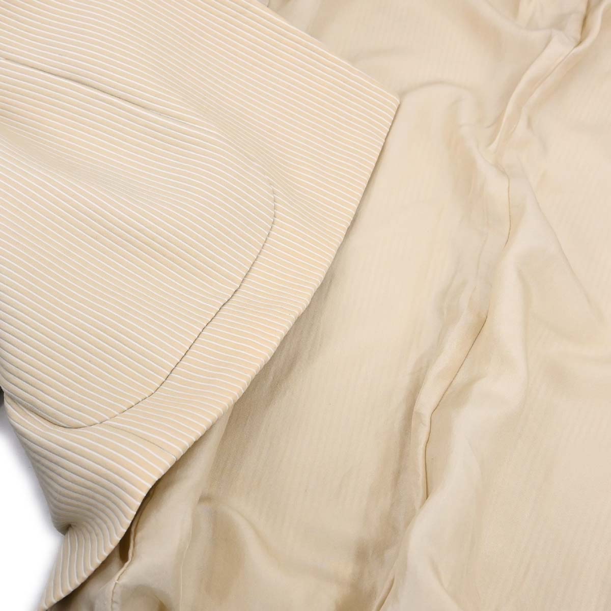 Chanel 2001 Striped Jacket Beige Ivory #46
