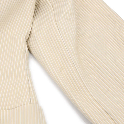 Chanel 2001 Striped Jacket Beige Ivory #46