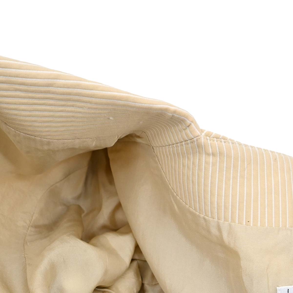 Chanel 2001 Striped Jacket Beige Ivory #46