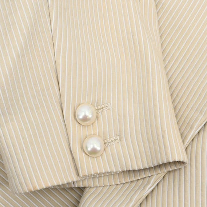 Chanel 2001 Striped Jacket Beige Ivory #46
