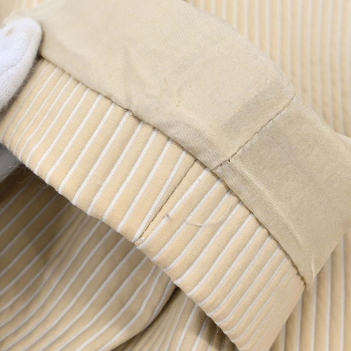 Chanel 2001 Striped Jacket Beige Ivory #46