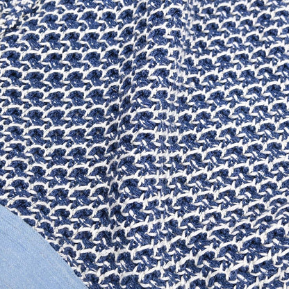 Chanel 2007 Collarless Tweed Cardigan Blue #36