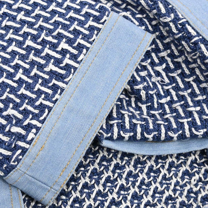Chanel 2007 Collarless Tweed Cardigan Blue #36