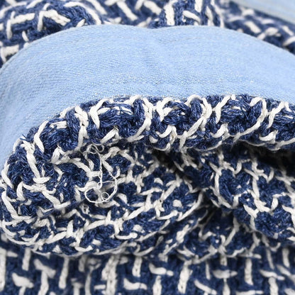 Chanel 2007 Collarless Tweed Cardigan Blue #36