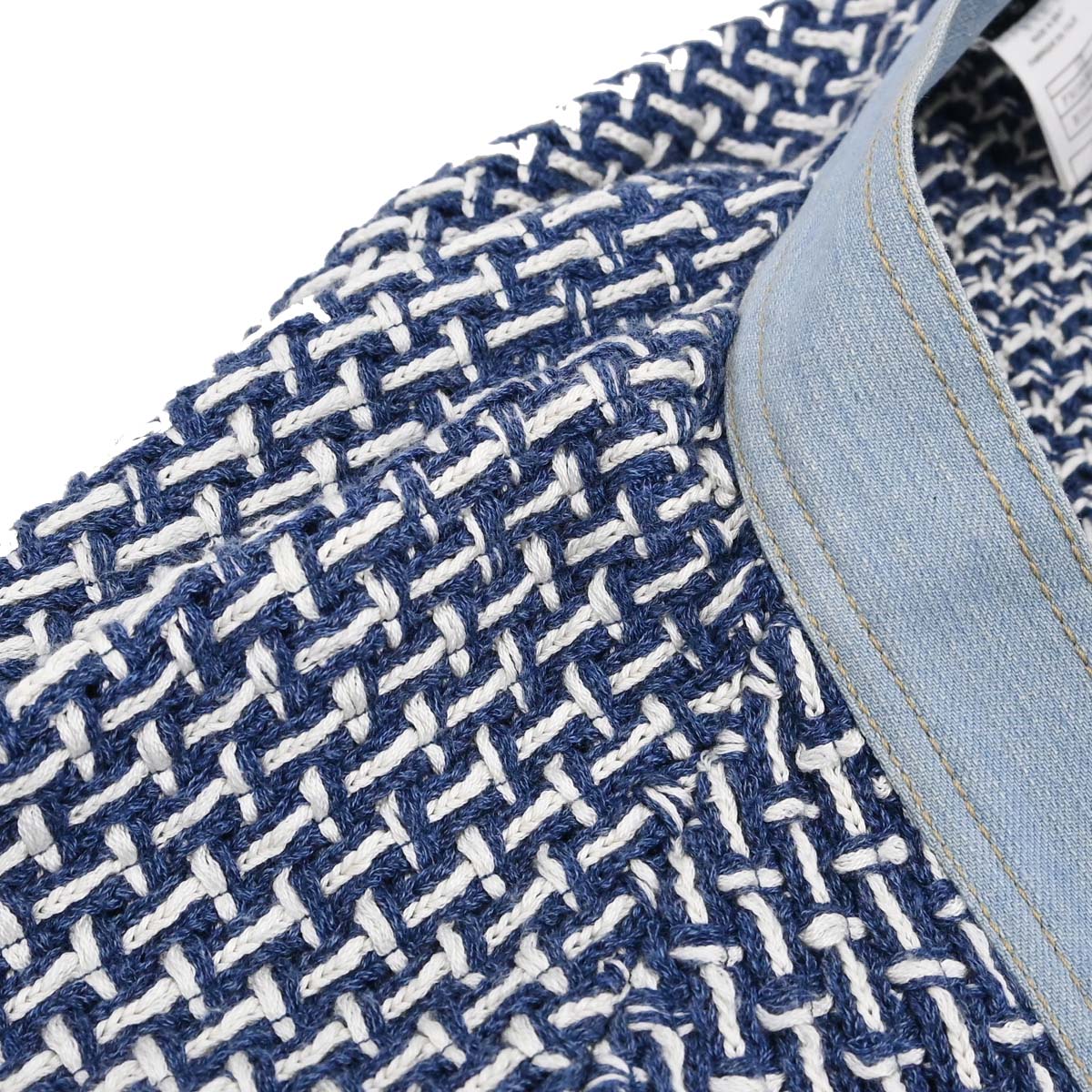 Chanel 2007 Collarless Tweed Cardigan Blue #36