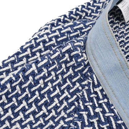 Chanel 2007 Collarless Tweed Cardigan Blue #36