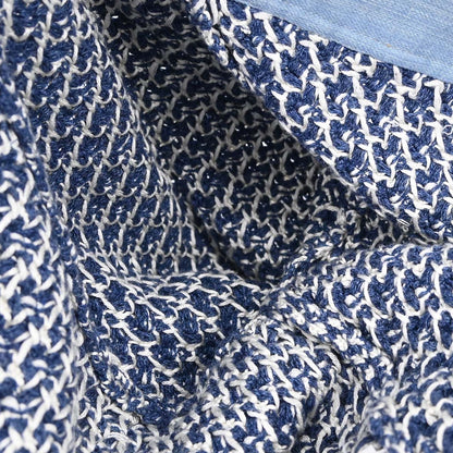Chanel 2007 Collarless Tweed Cardigan Blue #36