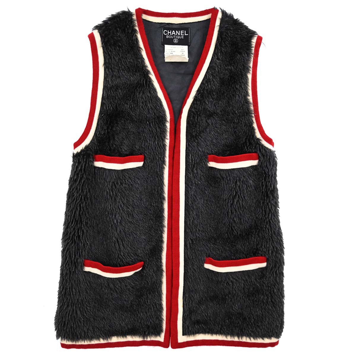Chanel 1994 Fur Vest Gray #38