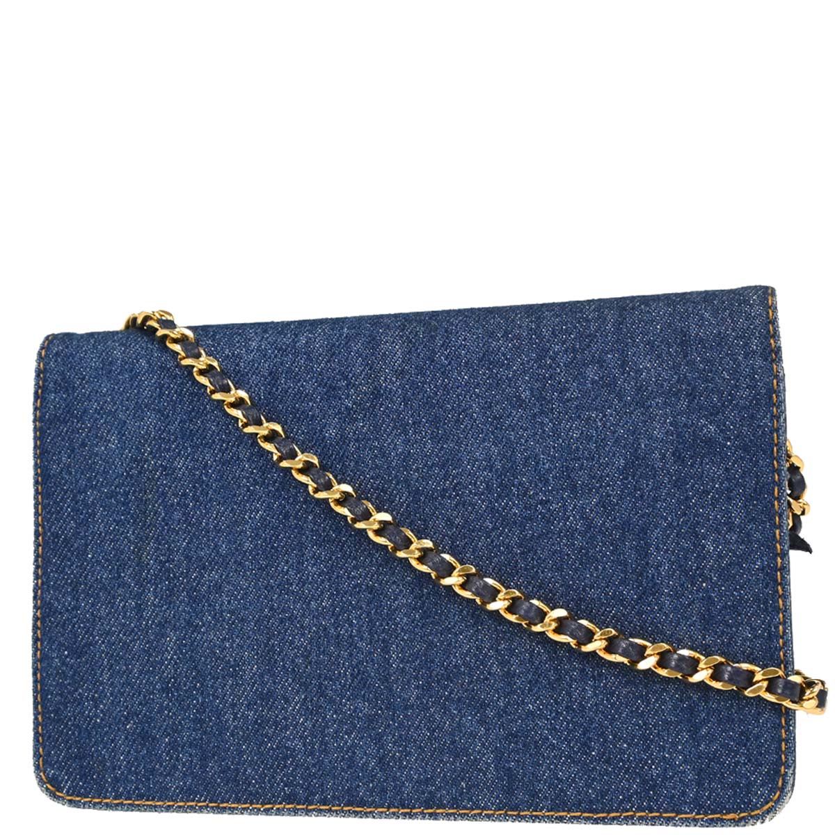 Chanel Blue Denim Timeless Wallet on Chain WOC Shoulder Bag