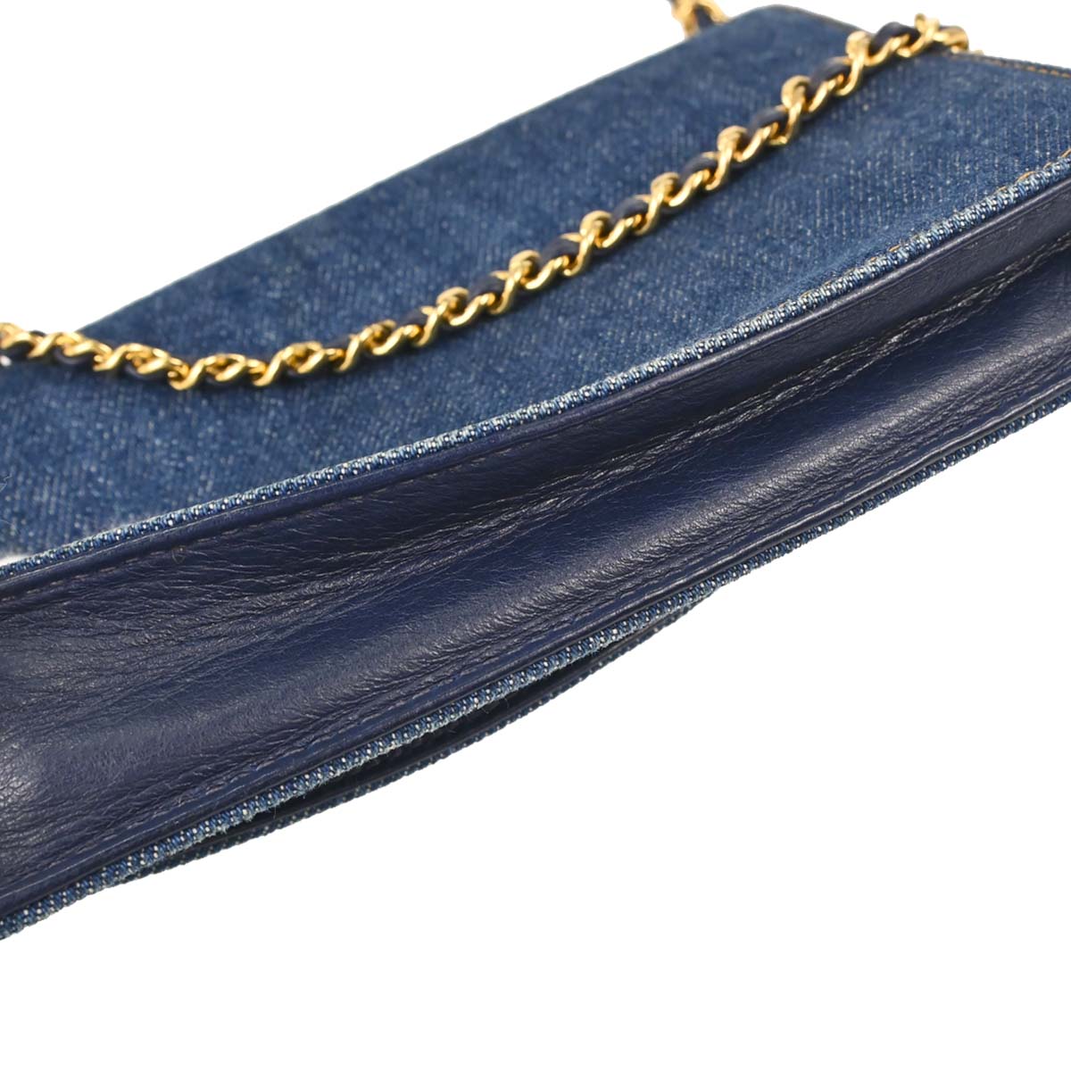 Chanel Blue Denim Timeless Wallet on Chain WOC Shoulder Bag