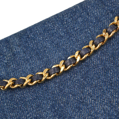 Chanel Blue Denim Timeless Wallet on Chain WOC Shoulder Bag