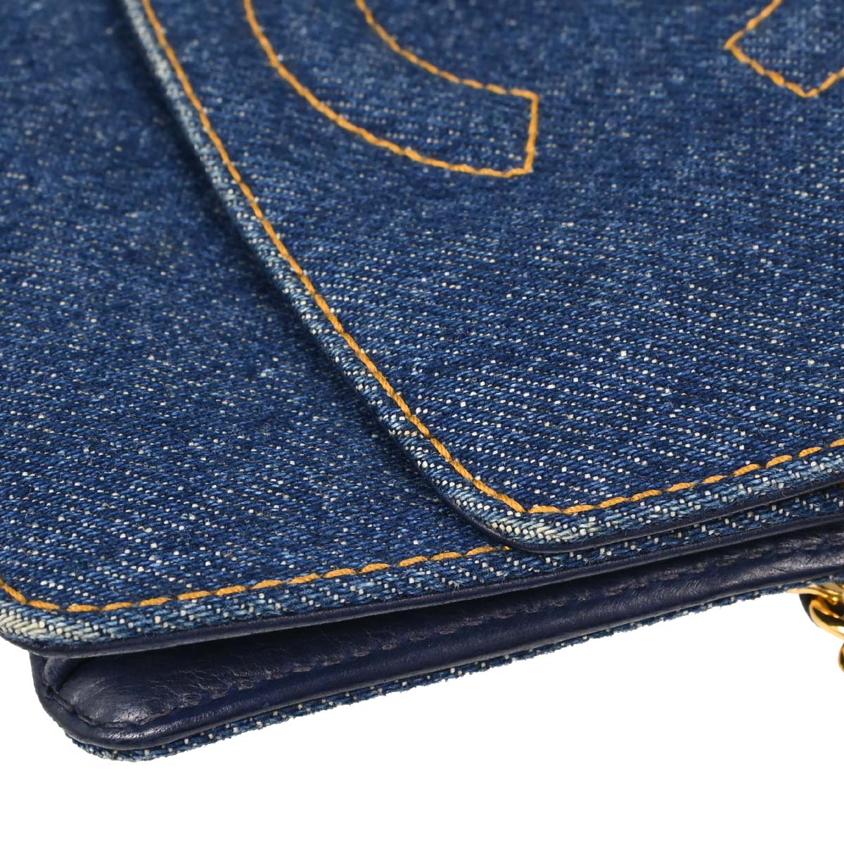 Chanel Blue Denim Timeless Wallet on Chain WOC Shoulder Bag