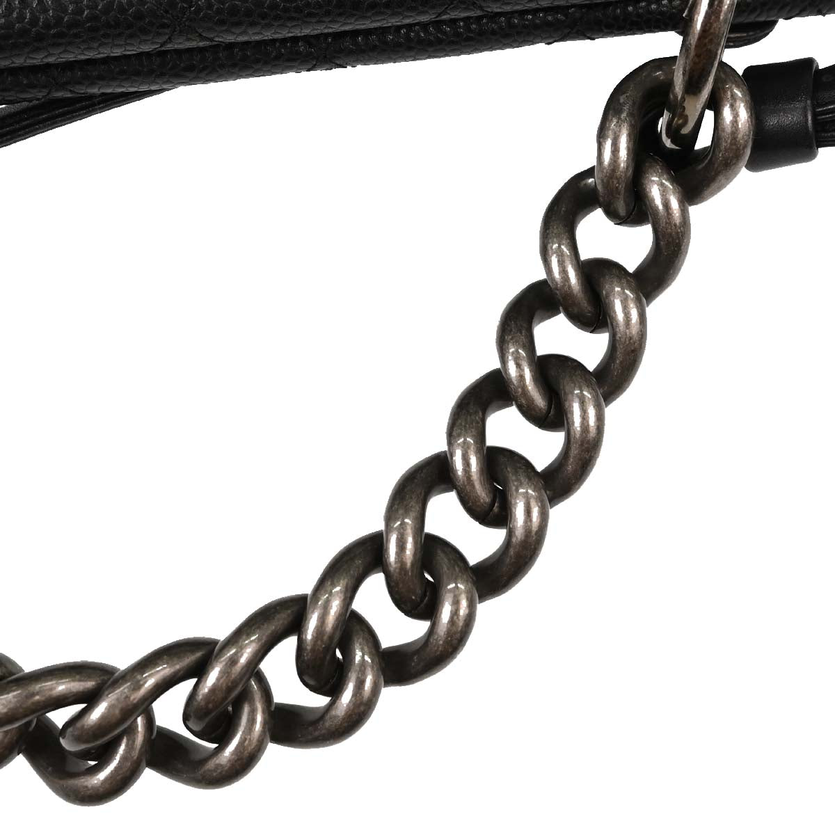 Chanel Black Caviar Skin Paris-Edinburgh Retro Class 2way Shoulder Handbag