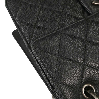 Chanel Black Caviar Skin Paris-Edinburgh Retro Class 2way Shoulder Handbag