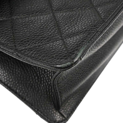 Chanel Black Caviar Skin Paris-Edinburgh Retro Class 2way Shoulder Handbag