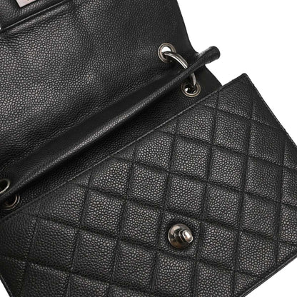 Chanel Black Caviar Skin Paris-Edinburgh Retro Class 2way Shoulder Handbag
