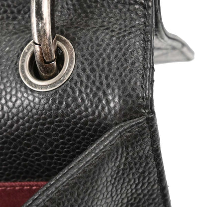 Chanel Black Caviar Skin Paris-Edinburgh Retro Class 2way Shoulder Handbag