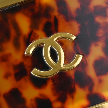 Chanel Brown Acrylic Faux Tortoiseshell Box Shoulder Bag