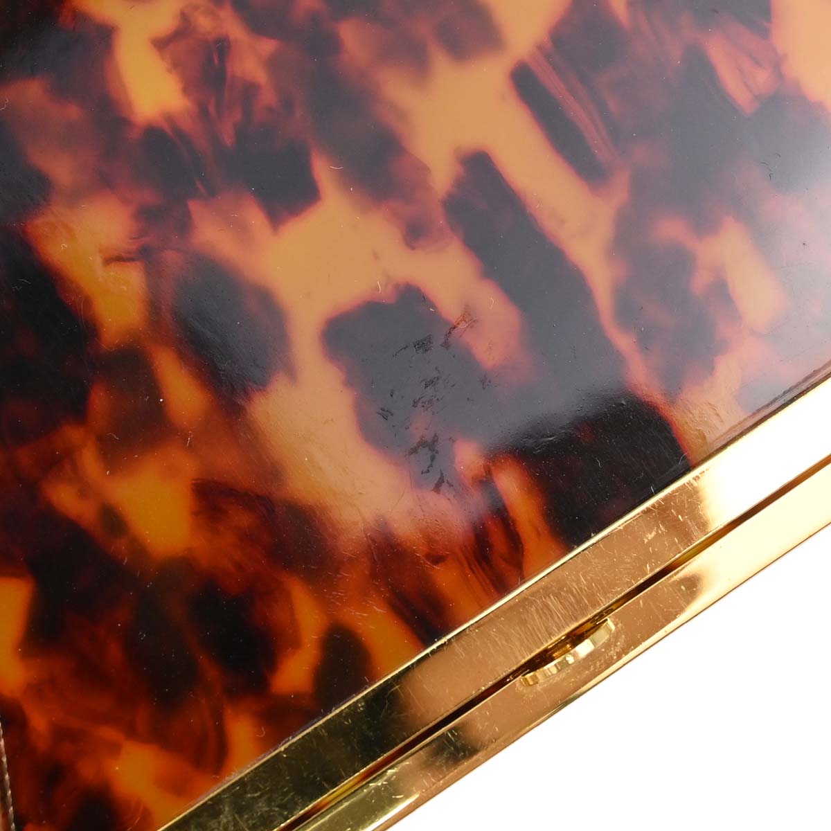 Chanel Brown Acrylic Faux Tortoiseshell Box Shoulder Bag