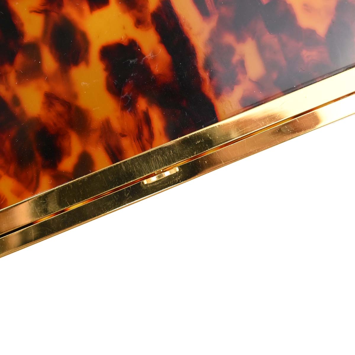 Chanel Brown Acrylic Faux Tortoiseshell Box Shoulder Bag