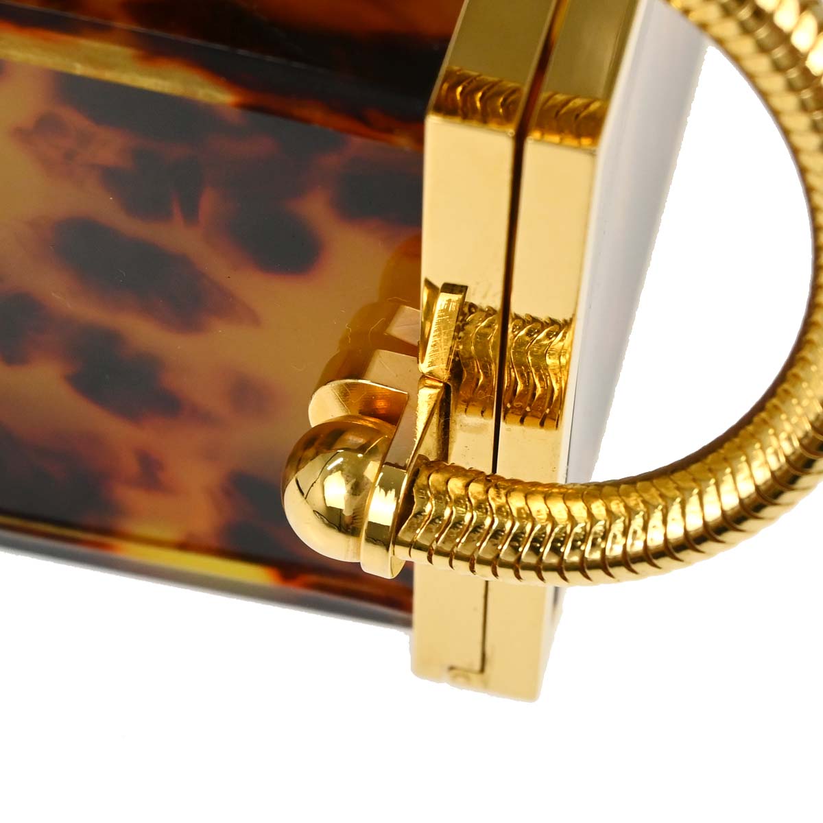 Chanel Brown Acrylic Faux Tortoiseshell Box Shoulder Bag