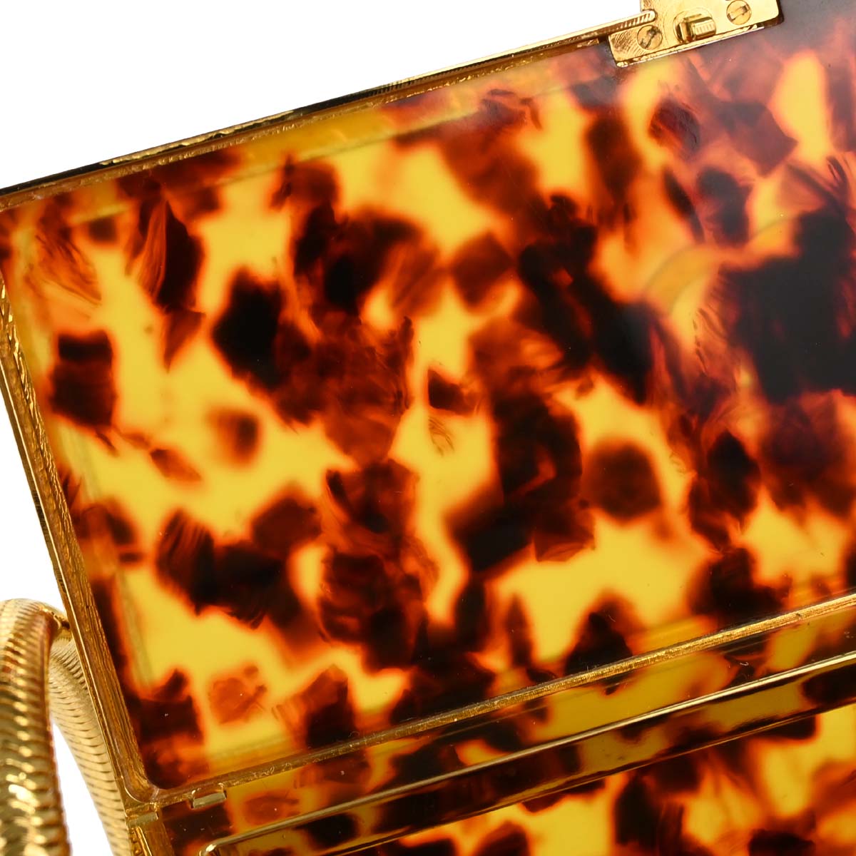 Chanel Brown Acrylic Faux Tortoiseshell Box Shoulder Bag